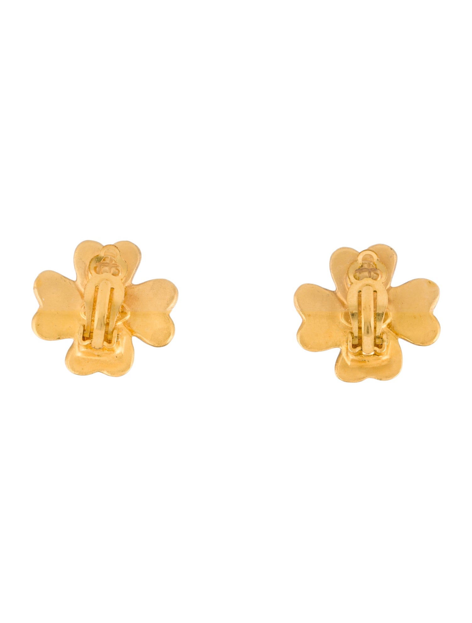 Chanel Vintage CC Clover Clip-On Earrings